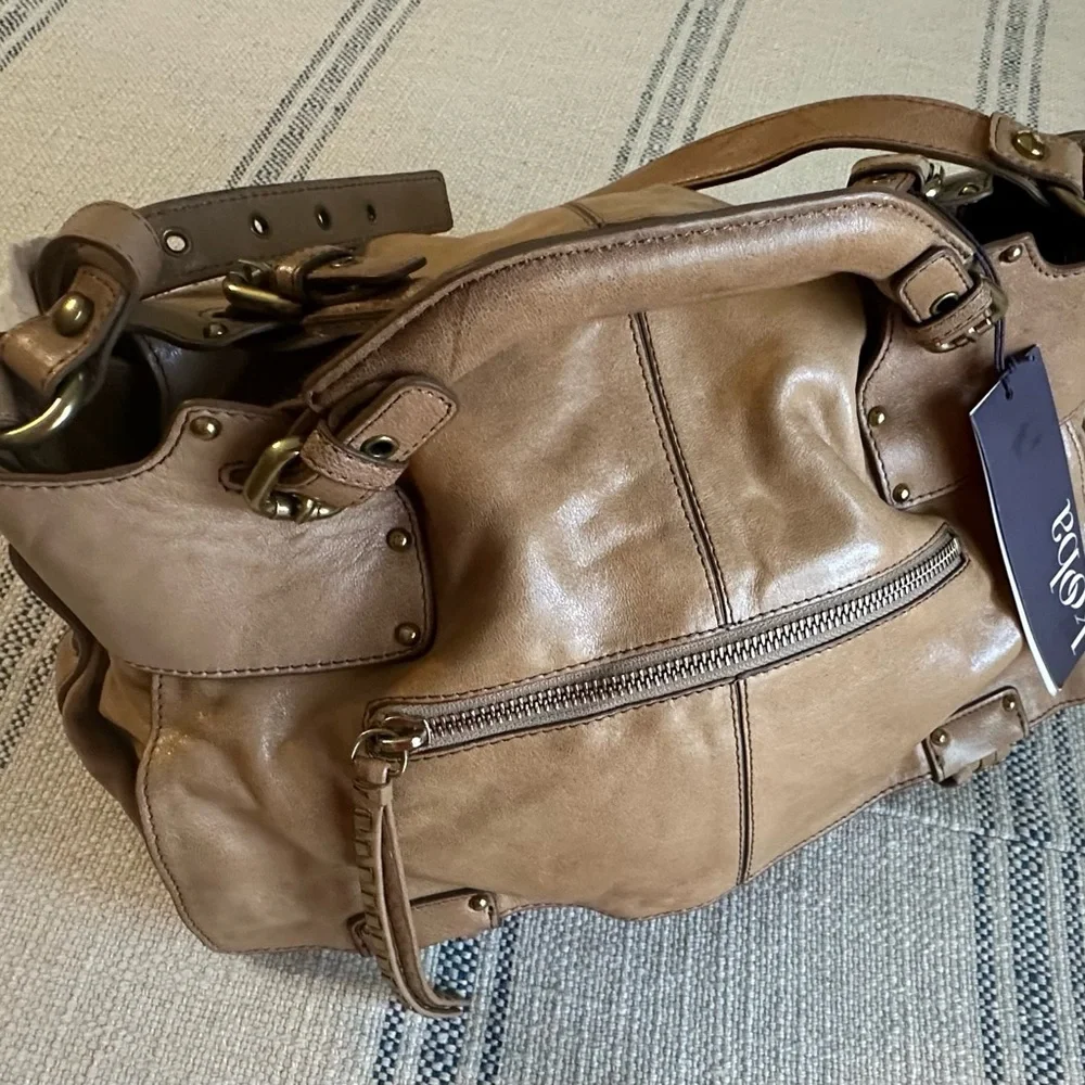 Kooba Hailey Camel Handbag NWT Satchel - Picture 3 of 13
